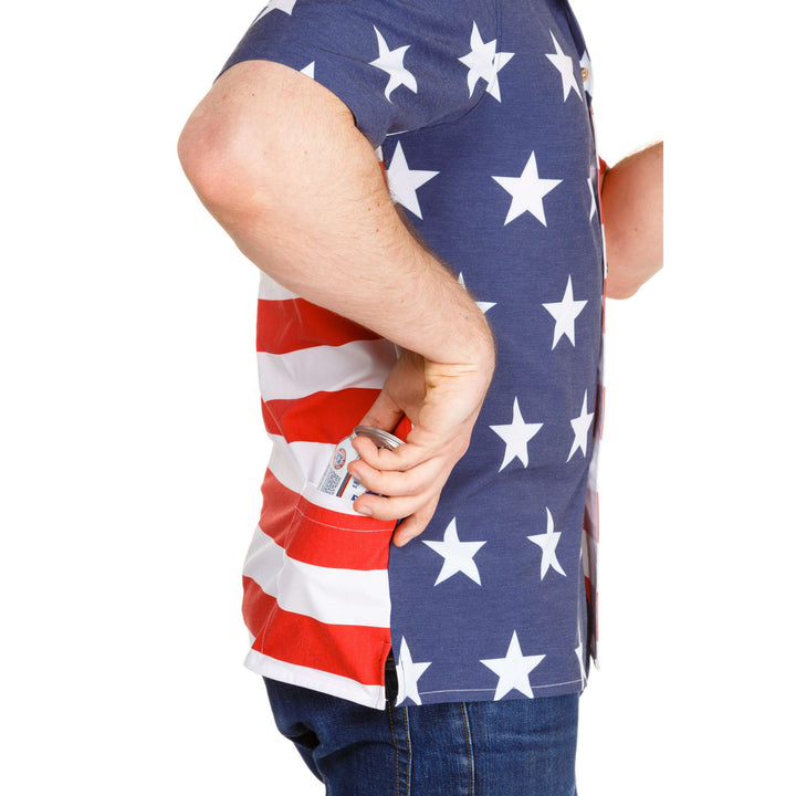 The Johnny Adams | Men's American Flag Stretch Hawaiian Shirt