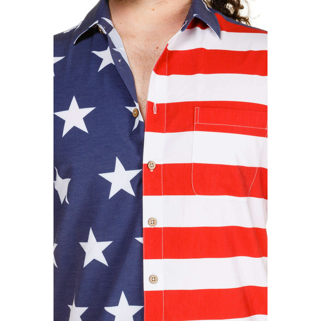 The Johnny Adams | Men's American Flag Stretch Hawaiian Shirt