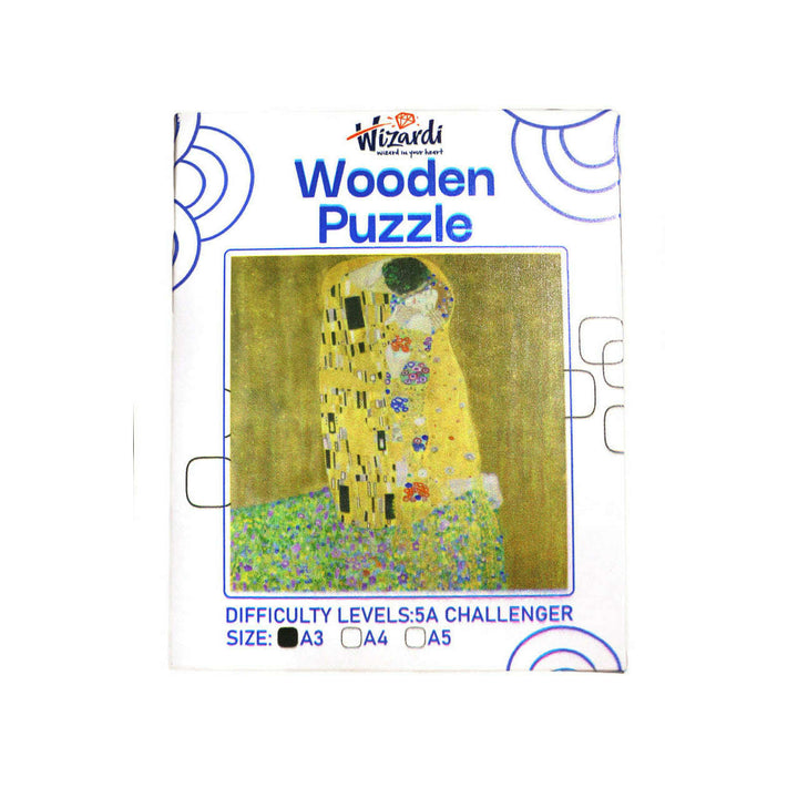The Kiss after Gustav Klimt - Jigsaw Wooden Puzzle by Wizardi F07N9-7