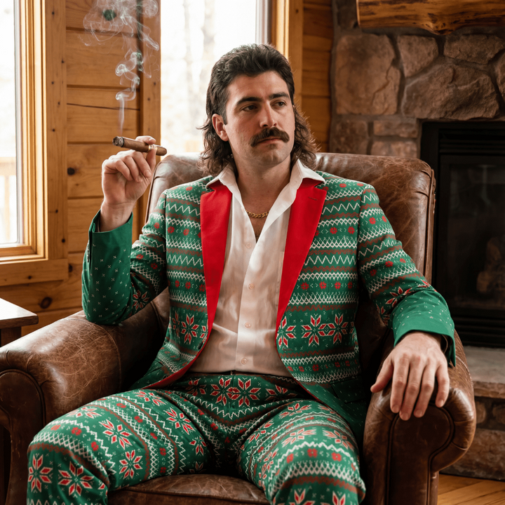 The Kris Kringle | Green Fair Isle Christmas Suit