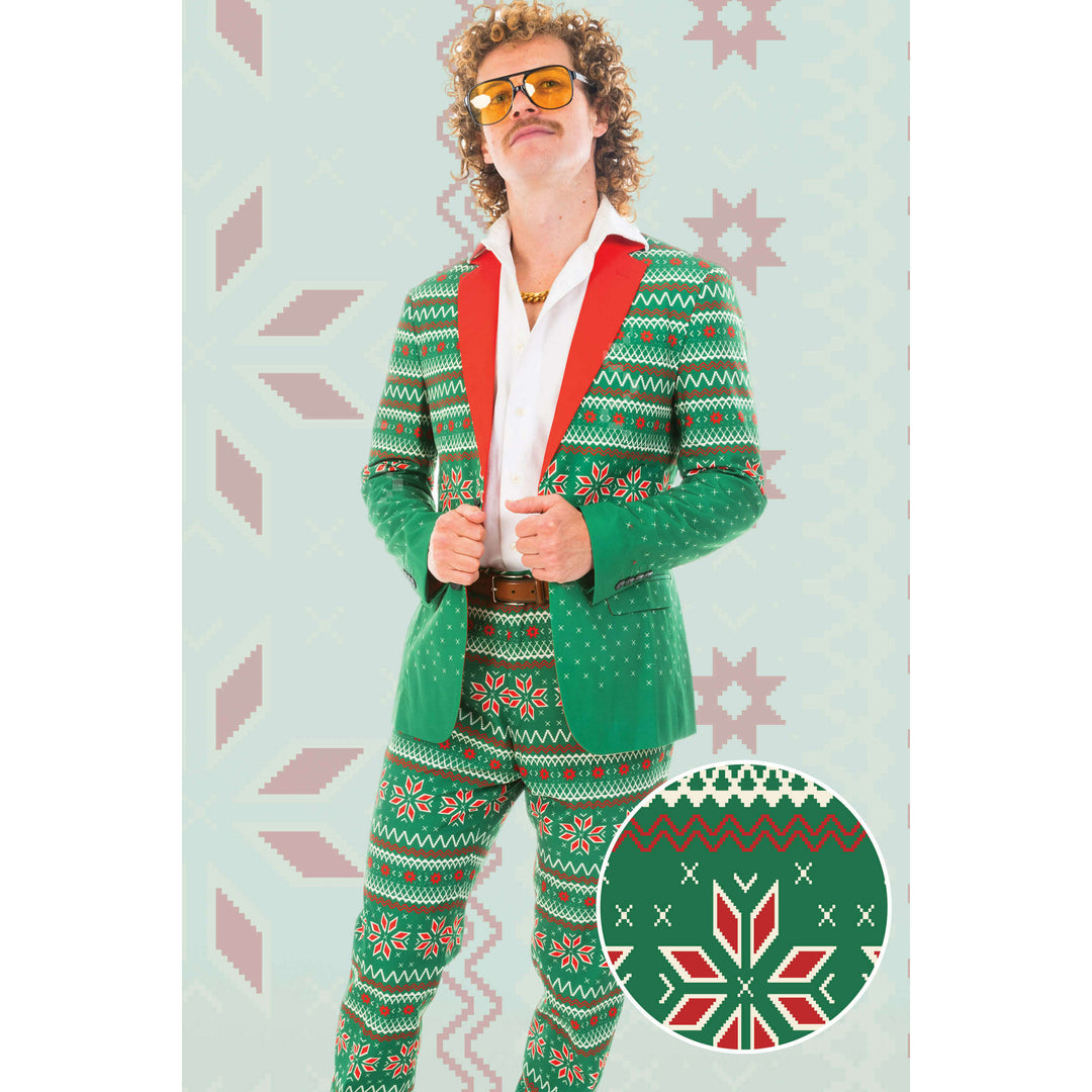 The Kris Kringle | Green Fair Isle Christmas Suit