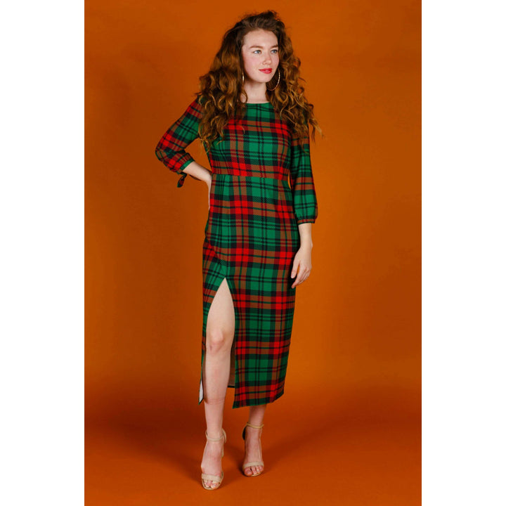 The Lincoln Log Love Lady | Midi Christmas Dress
