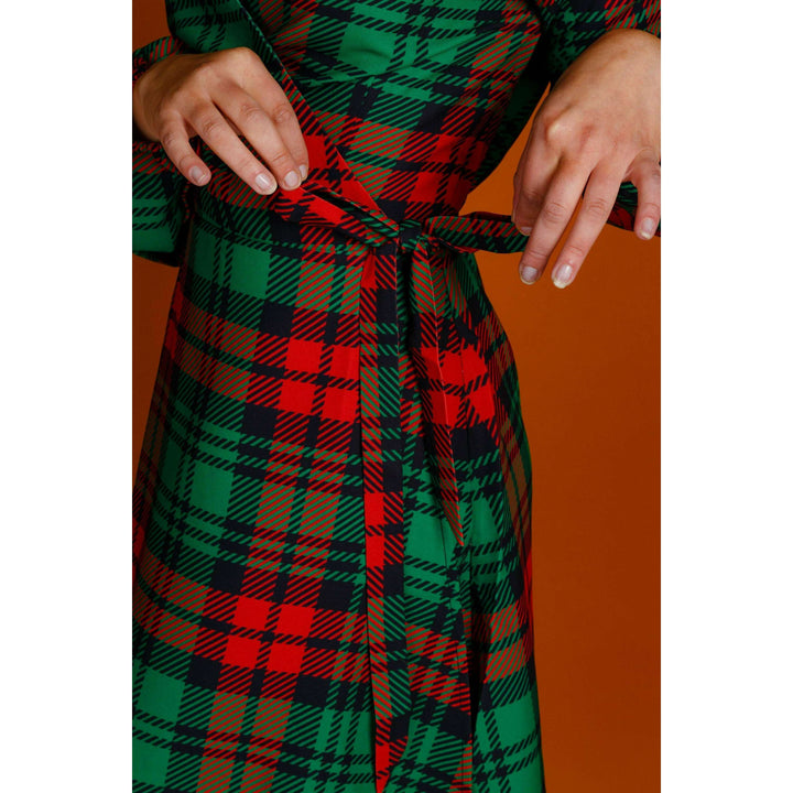 The Lincoln Log Love Lady | Plaid Christmas Wrap Dress