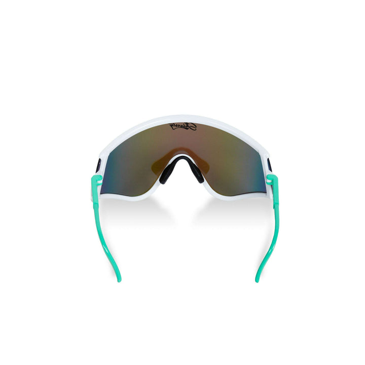The Machos | White & Teal Mirrored Sunglasses