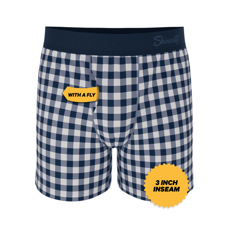 The Mad for Plaid | Navy Gingham Boxers