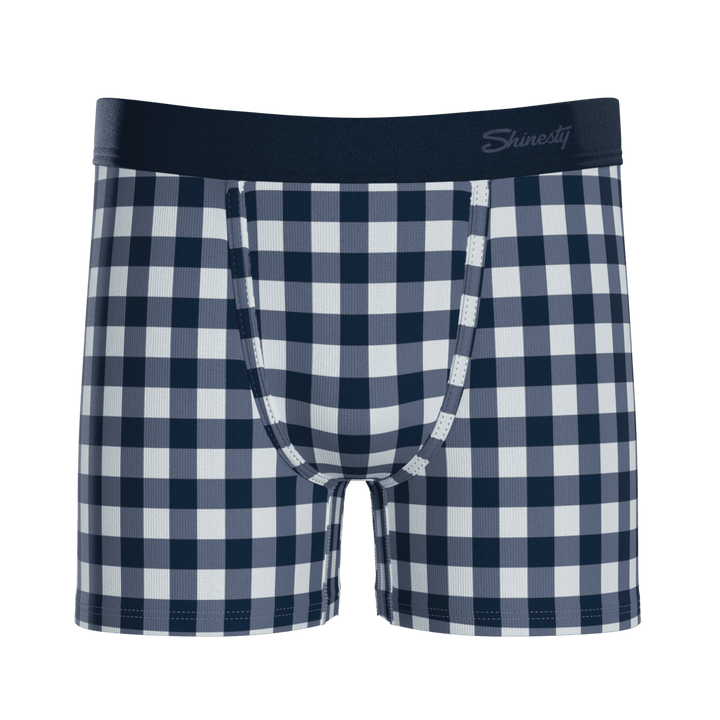 The Mad for Plaid | Navy Gingham Boy's Boxer Briefs