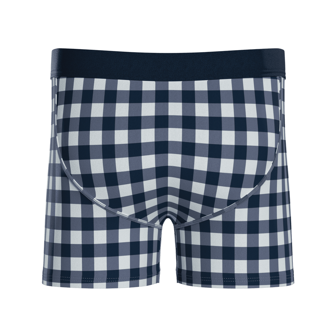 The Mad for Plaid | Navy Gingham Boy's Boxer Briefs