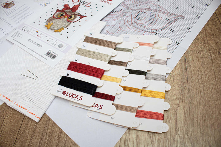 The Owl With Glasses B1403L Counted Cross-Stitch Kit