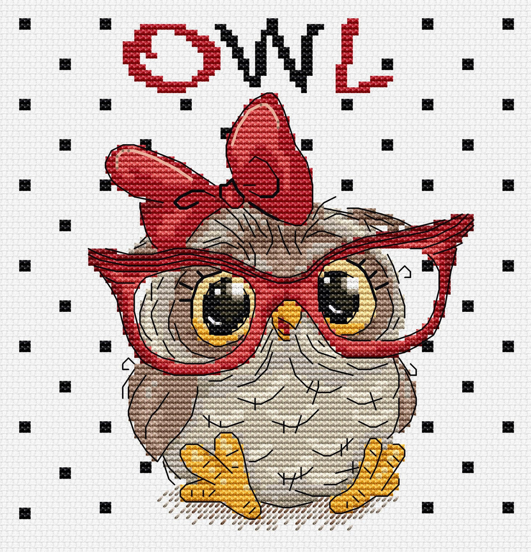 The Owl With Glasses B1403L Counted Cross-Stitch Kit