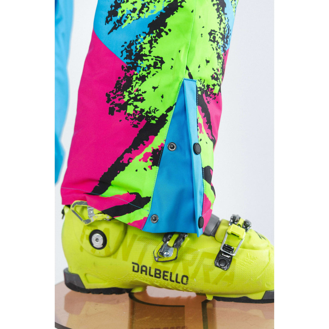 The Park Rat | Men's Neon Spray Design Retro One Piece Ski Suit