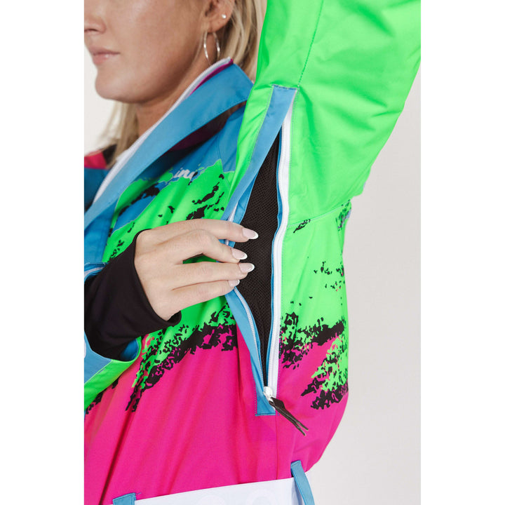 The Park Rat | Neon Spray Design Retro Women's One Piece Ski Suit