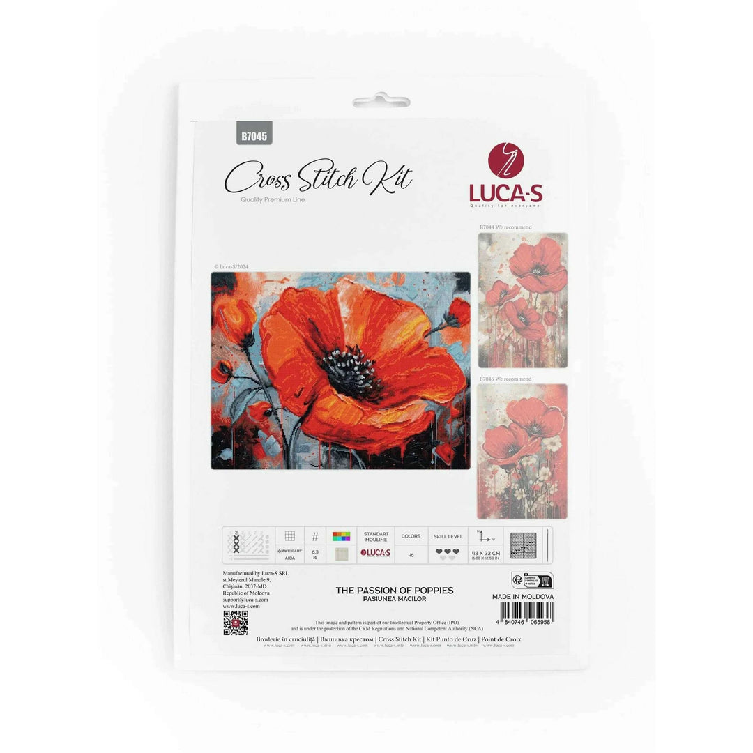 The Passion of Poppies B7045L Counted Cross-Stitch Kit