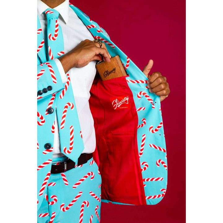 The Peppermint Pimp Canes | Candy Cane Print Christmas Suit