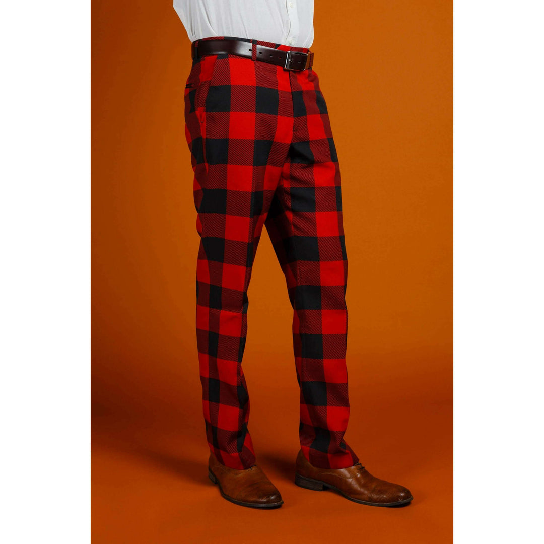 The Red & Black Lumberjack | Buffalo Check Plaid Suit Pants