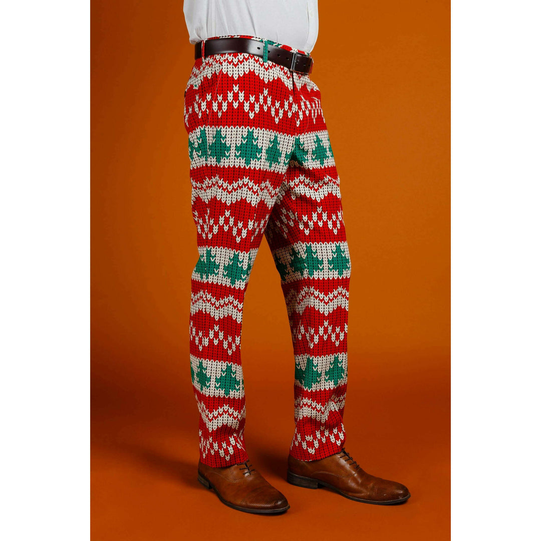 The Red Ryder | Knit Print Christmas Suit Pants