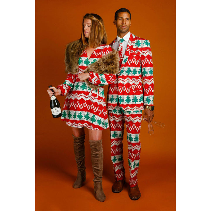 The Red Ryder | Knit Print Christmas Wrap Dress