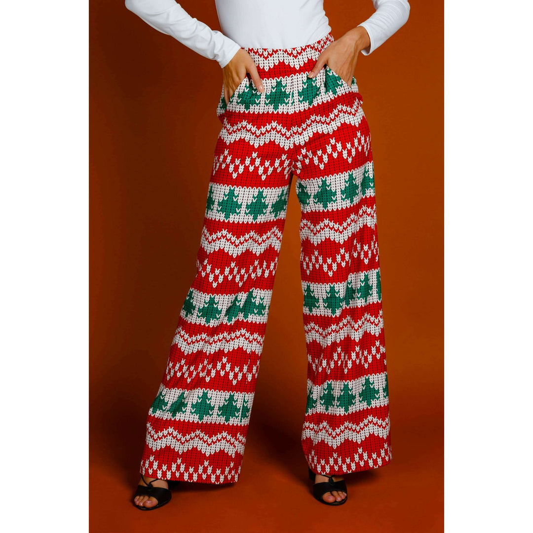 The Red Ryder | Women's Knit Print Christmas Pant