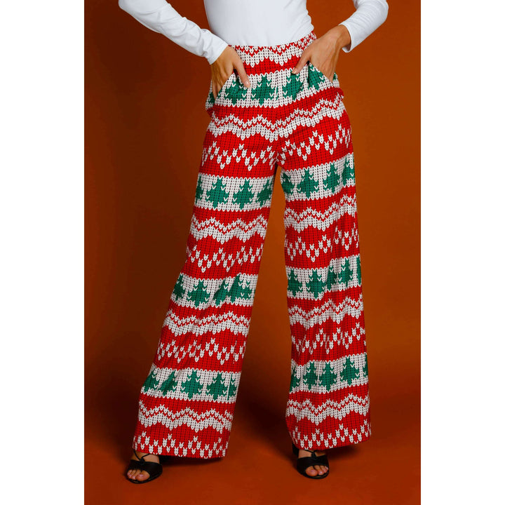 The Red Ryder | Women's Knit Print Christmas Pant