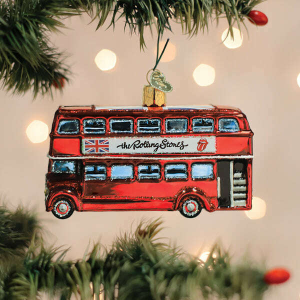 Old World Christmas The Rolling Stones British Bus Blown Glass Ornament
