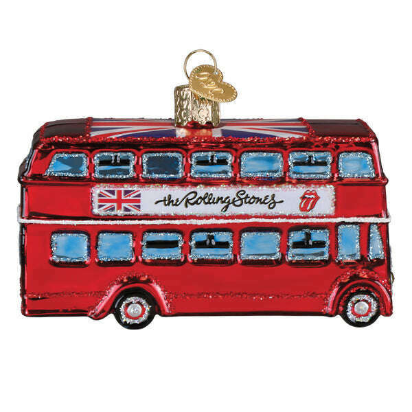 Old World Christmas The Rolling Stones British Bus Blown Glass Ornament