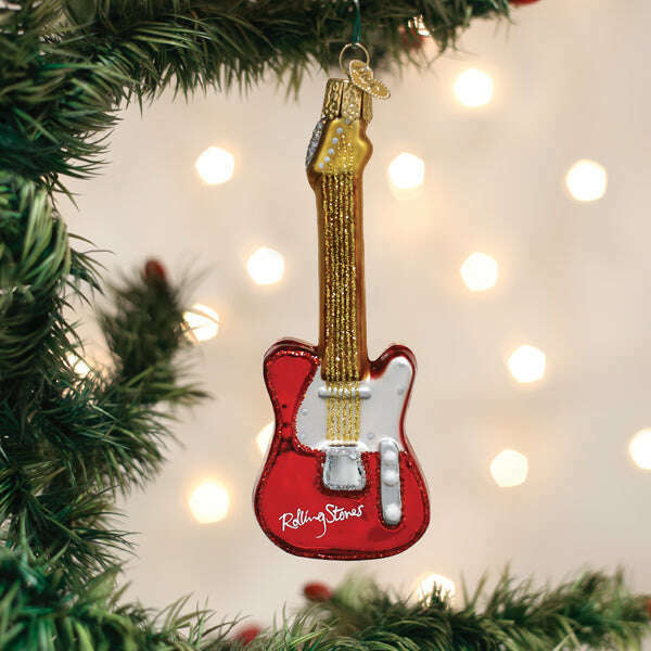 Old World Christmas The Rolling Stones Guitar Blown Glass Ornament