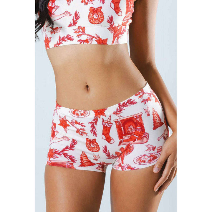 The Santa Slays | Christmas Toile Modal Boyshort Underwear