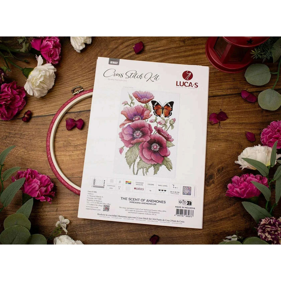 The Scent of Anemones B7037L Counted Cross-Stitch Kit