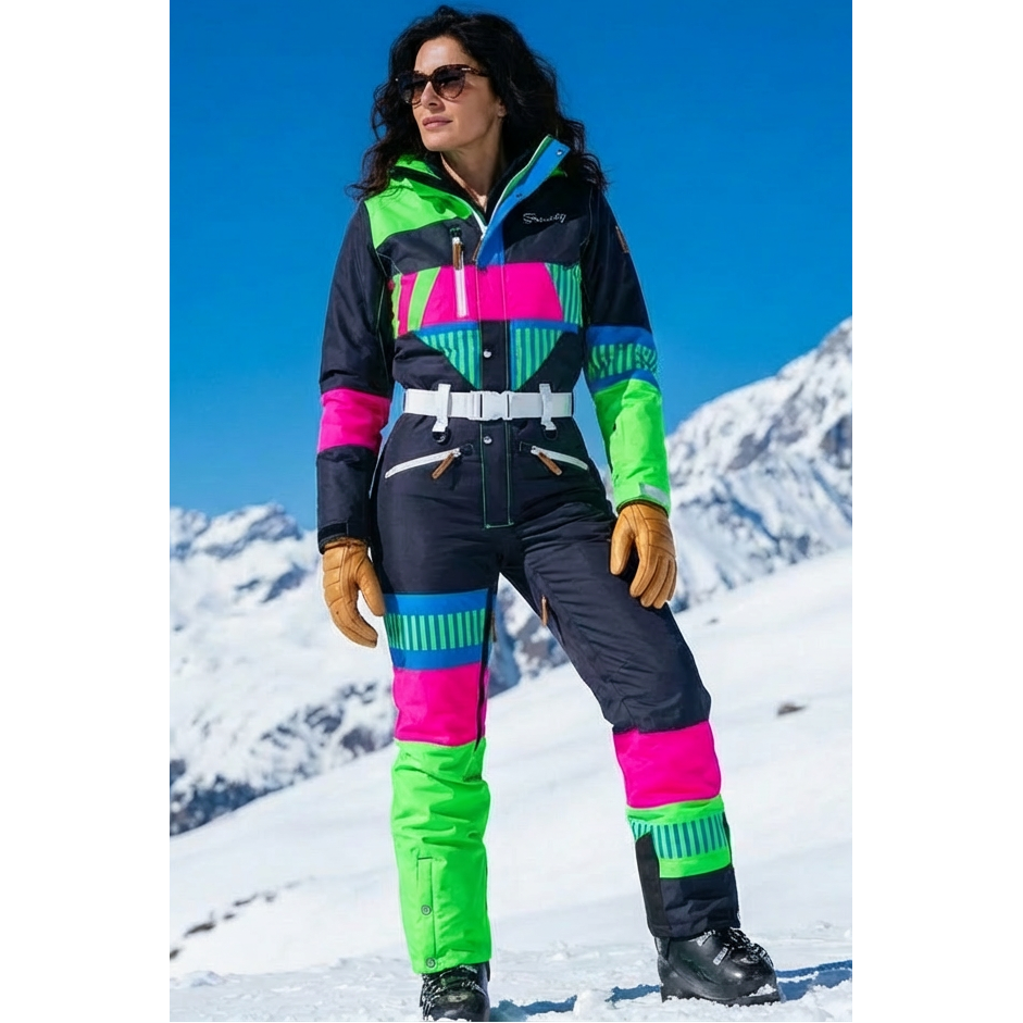 The Steep And Deep | Retro Black Women's One Piece Ski Suit
