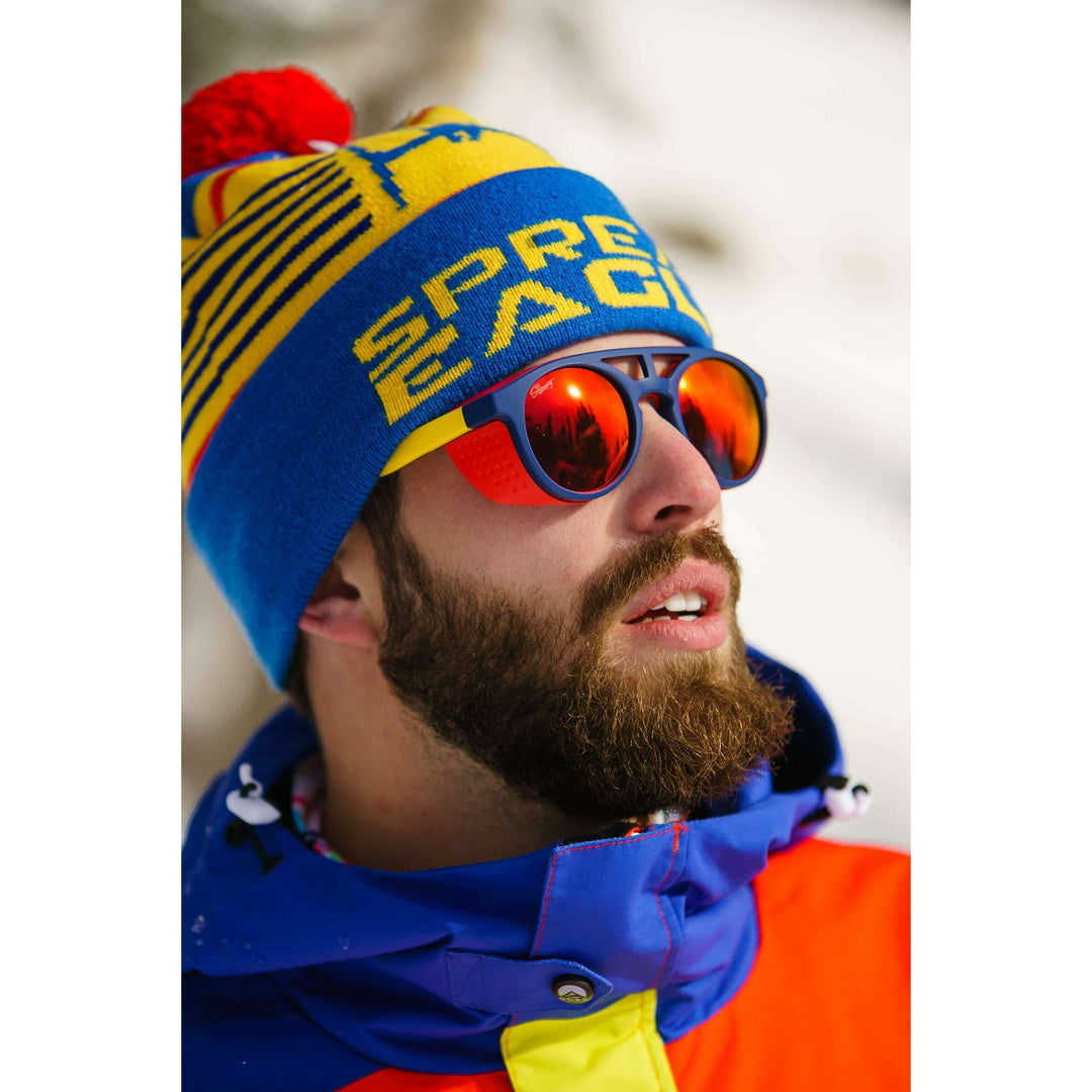 The Sun Cafe | Navy And Yellow Glacier Sunglasses