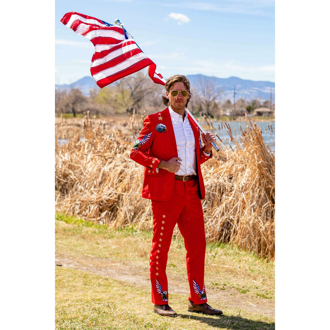 The Sunday Best | Western Style Red USA Suit