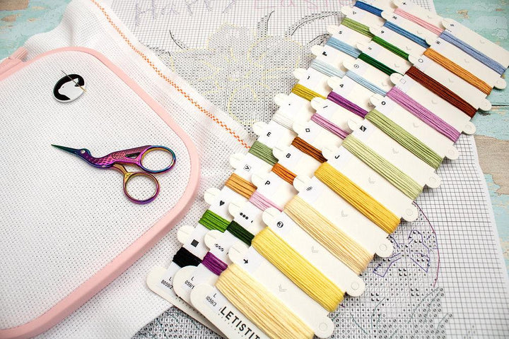 Three Chicks with Daffodils and Egg L8059 Counted Cross Stitch Kit