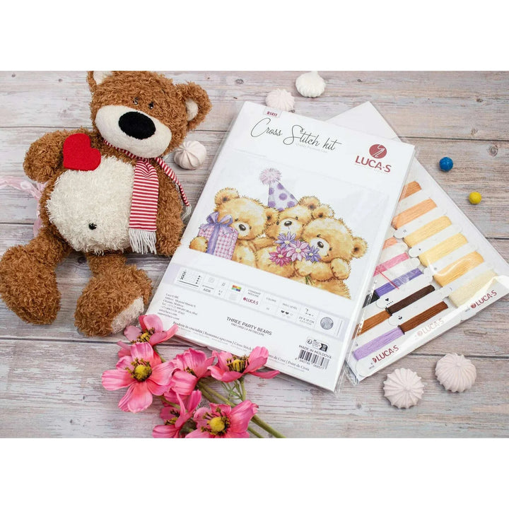 Three Party Bears B1411L Counted Cross-Stitch Kit