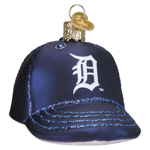 Old World Christmas Tigers Baseball Cap Blown Glass Ornament