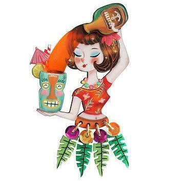 Tiki Waitress Brooch by Laliblue - Quirks!