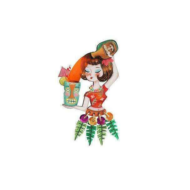 Tiki Waitress Brooch by Laliblue - Quirks!