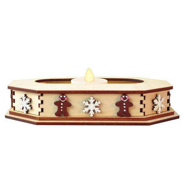 Old World Christmas Ginger Cottage Tealight Display - Snowflake (Large)
