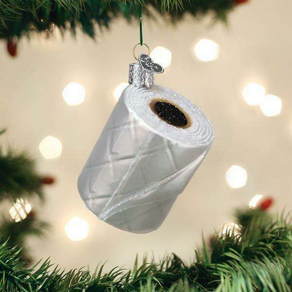 Old World Christmas Toilet Paper Blown Glass Ornament