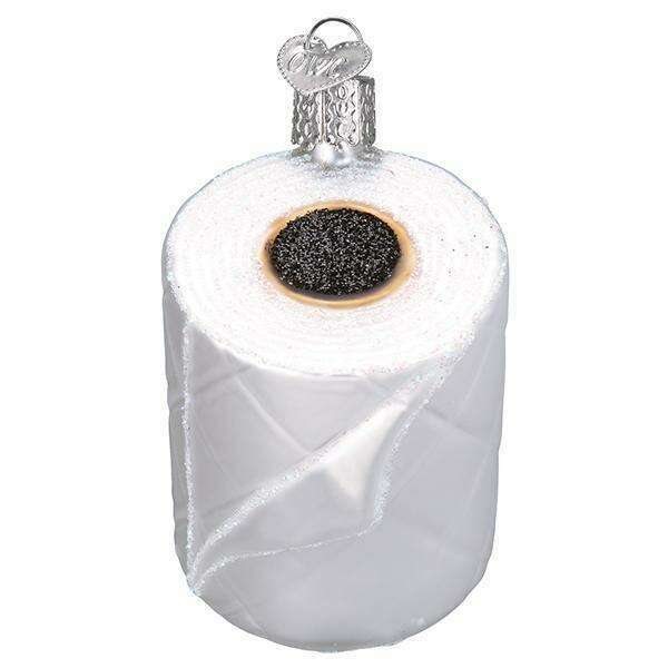 Old World Christmas Toilet Paper Blown Glass Ornament