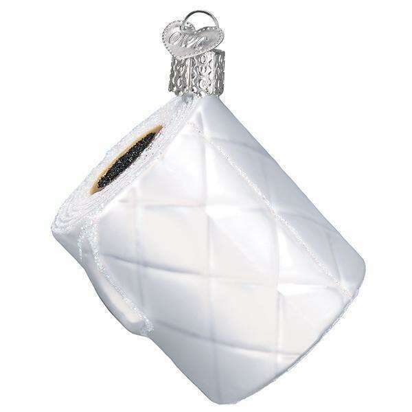 Old World Christmas Toilet Paper Blown Glass Ornament