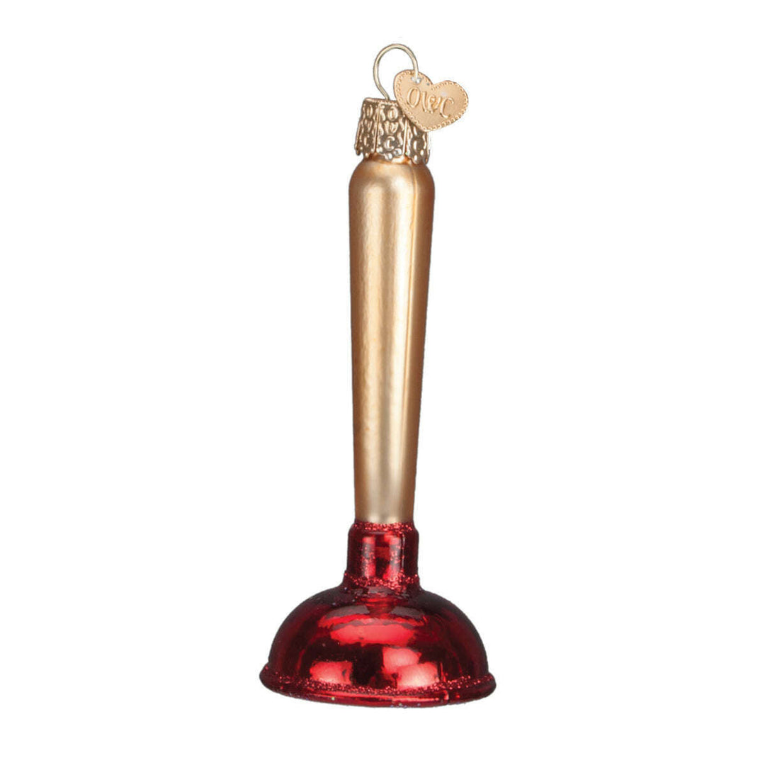 Old World Christmas Toilet Plunger Blown Glass Ornament