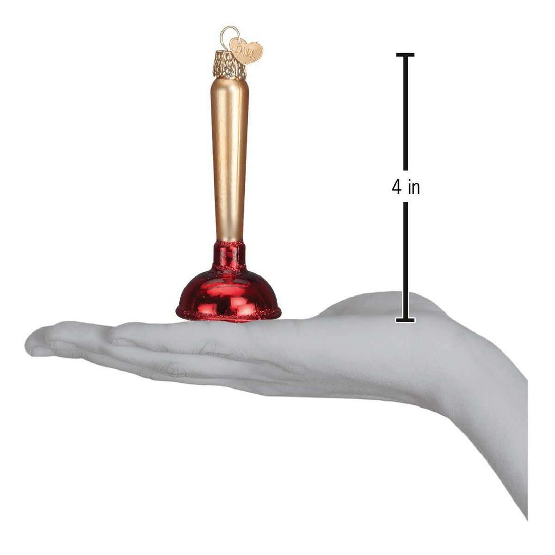 Old World Christmas Toilet Plunger Blown Glass Ornament