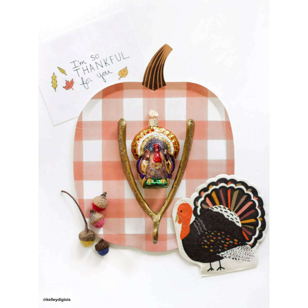 Old World Christmas Tom Turkey Blown Glass Ornament