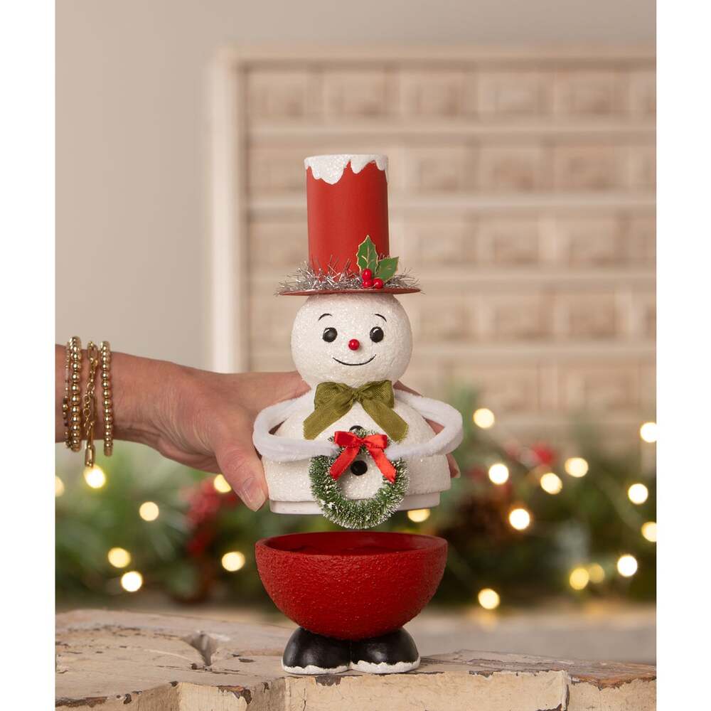 Top Hat Snowman Container by Bethany Lowe Designs 2