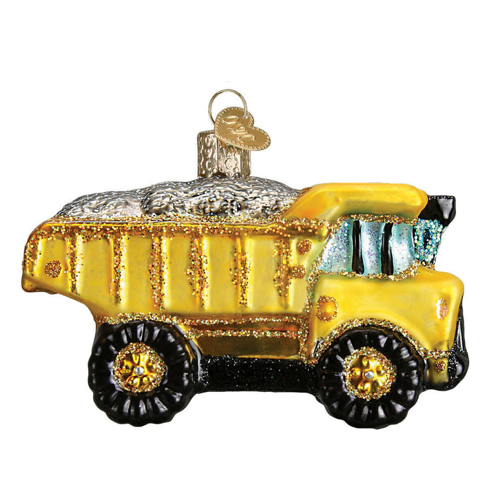Old World Christmas Toy Dump Truck Blown Glass Ornament