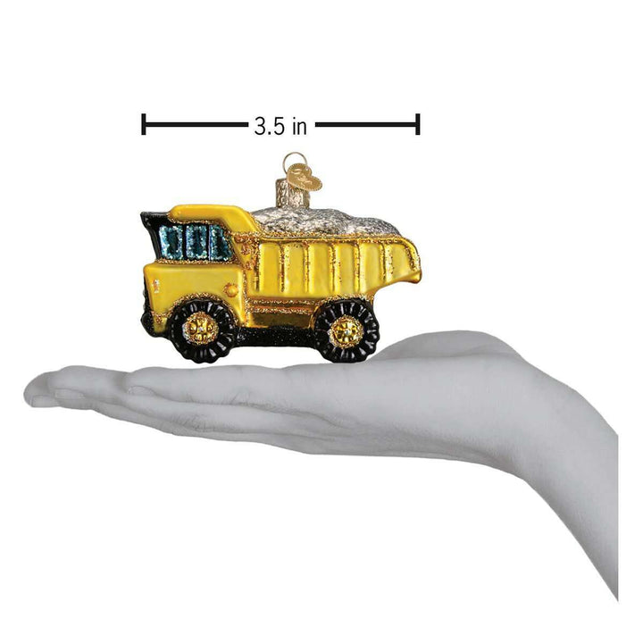 Old World Christmas Toy Dump Truck Blown Glass Ornament