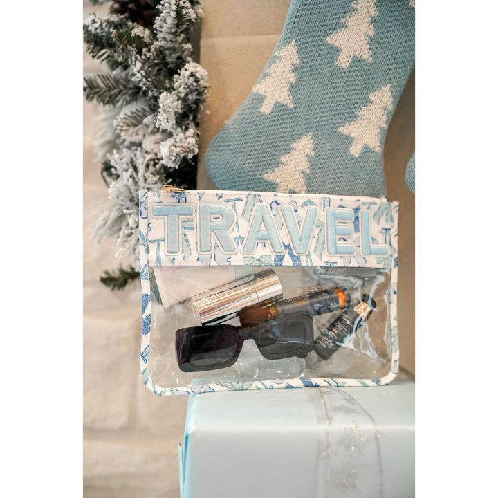 Travel - Blue Bow Clear Pouch