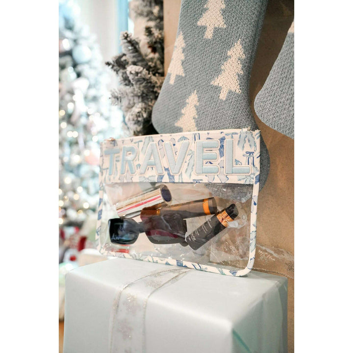 Travel - Blue Bow Clear Pouch