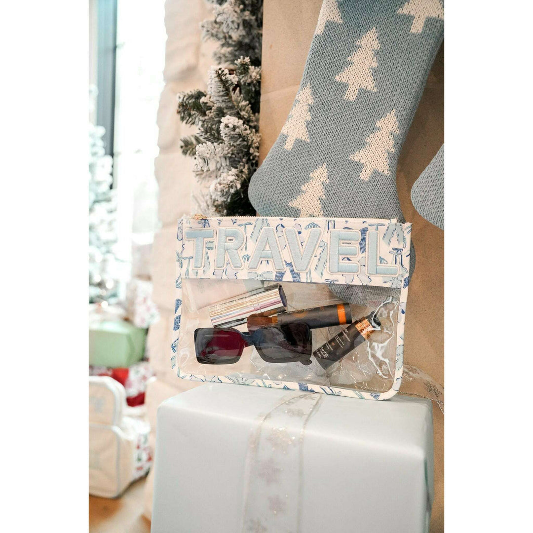 Travel - Blue Bow Clear Pouch