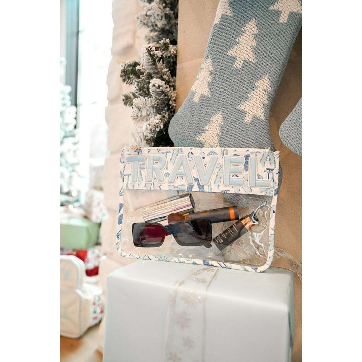 Travel - Blue Bow Clear Pouch