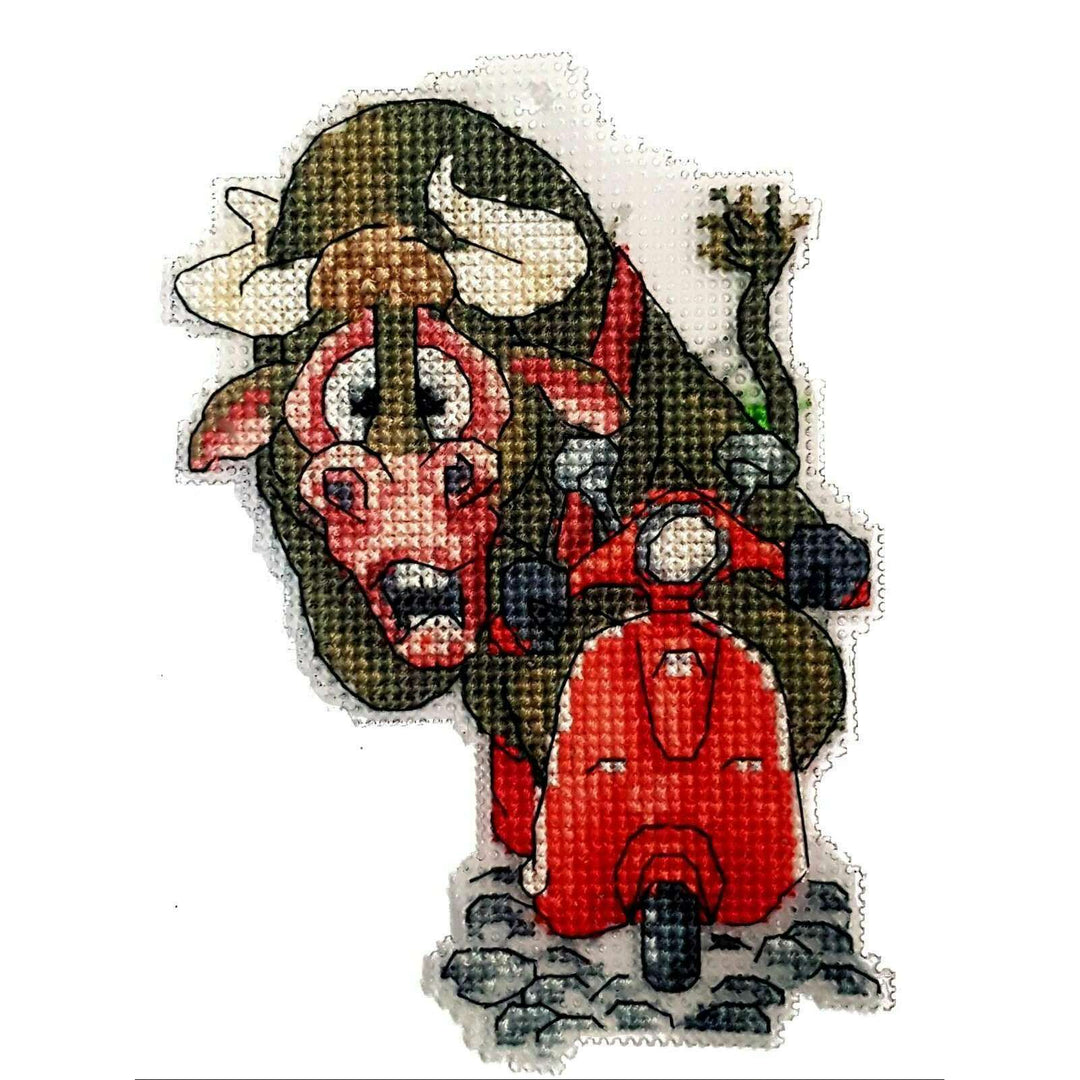 Traveling by moped  Counted cross stitch kit 8049A